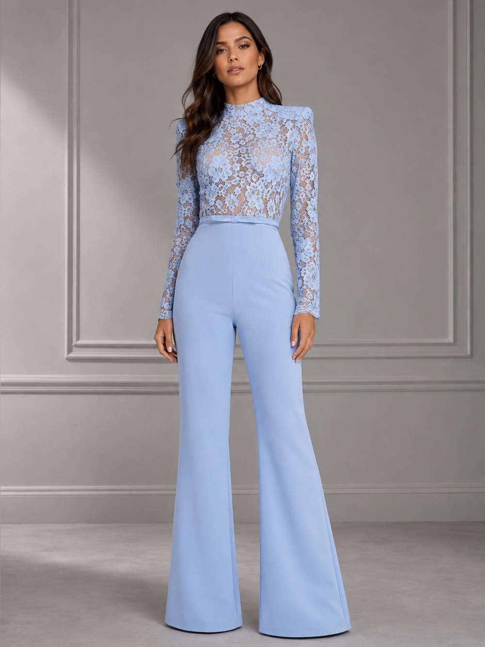 Nadine Merabi Maddie Lace Long Sleeve Jumpsuit B3131
